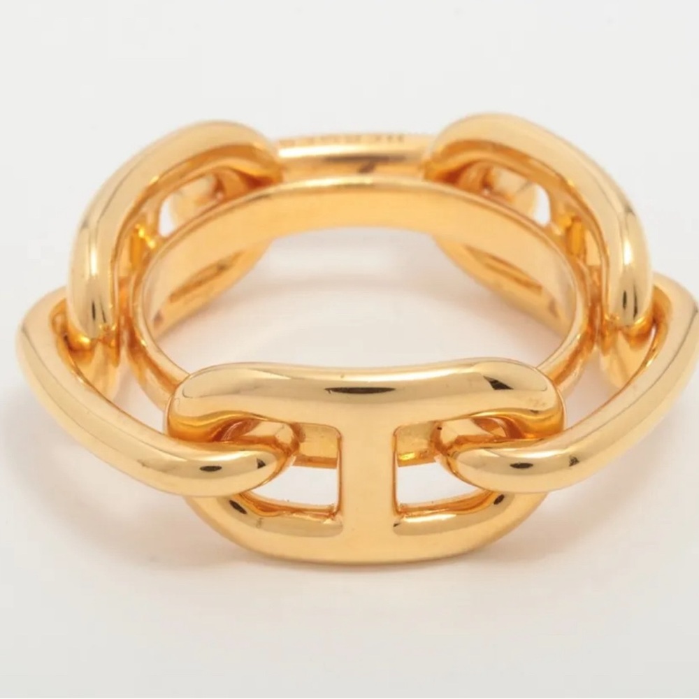 Hermes Lucade Chaine D'Ancre Scarf Ring Gold